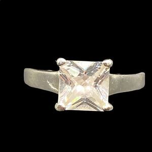 Sterling silver 925 princess cut CZ ring